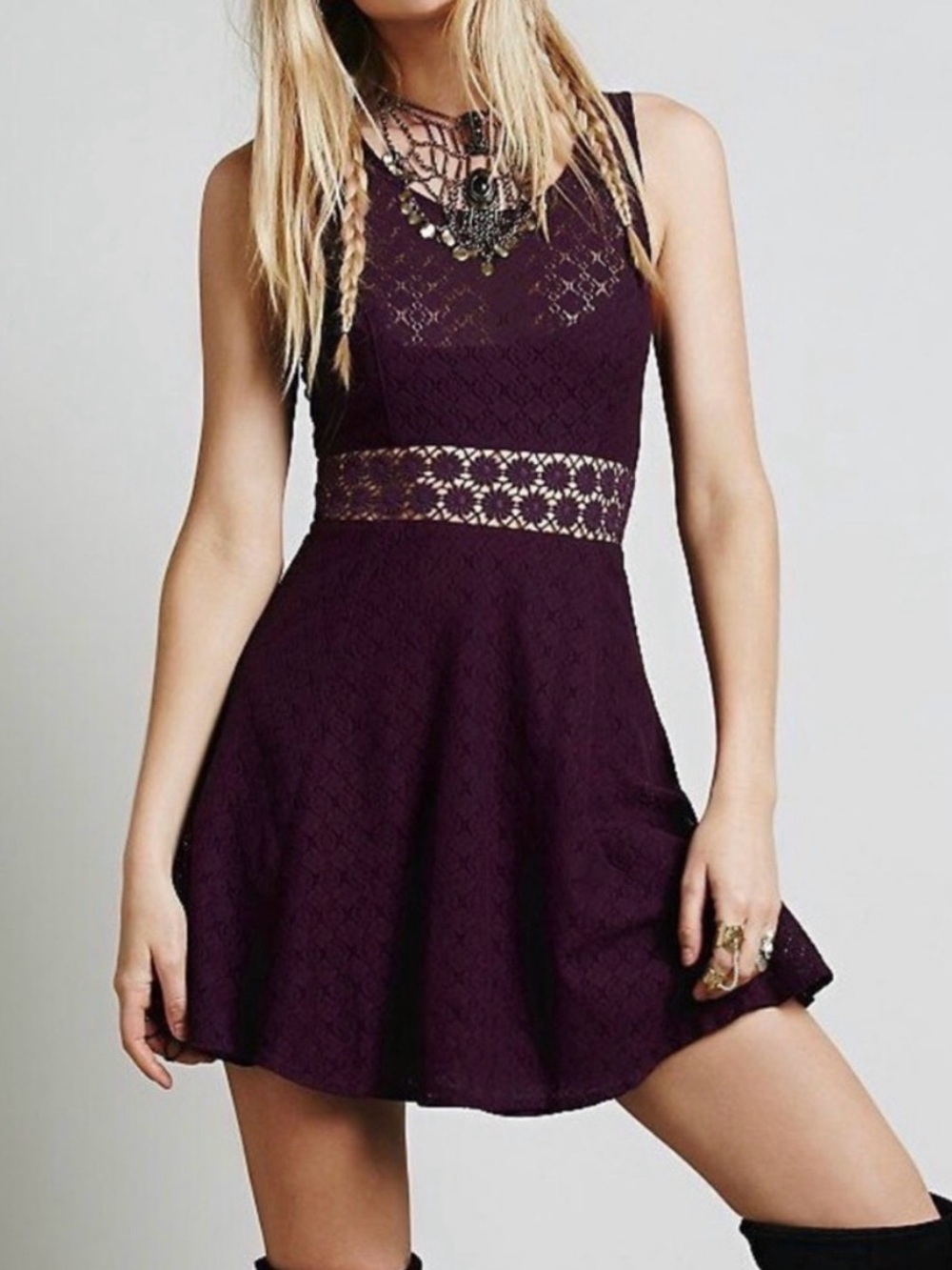 Free People Daisy Cut Out Skater Dress